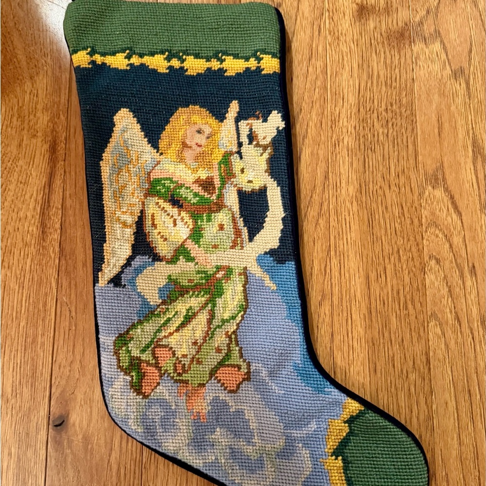 Angel  Needlepoint Christmas Stocking